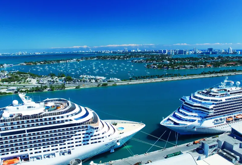 Cruise ship at sea