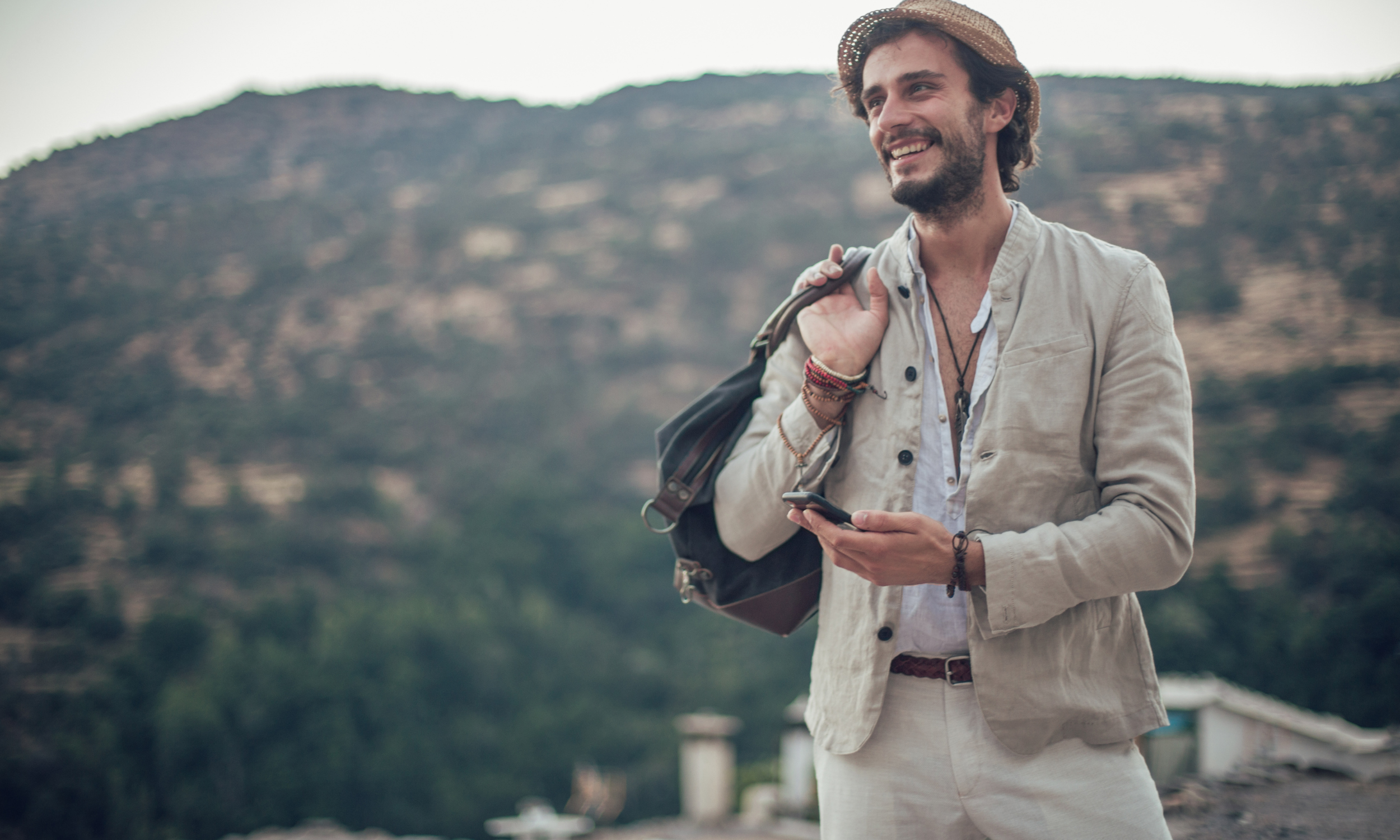 a traveler standing and enjoying a perk membership