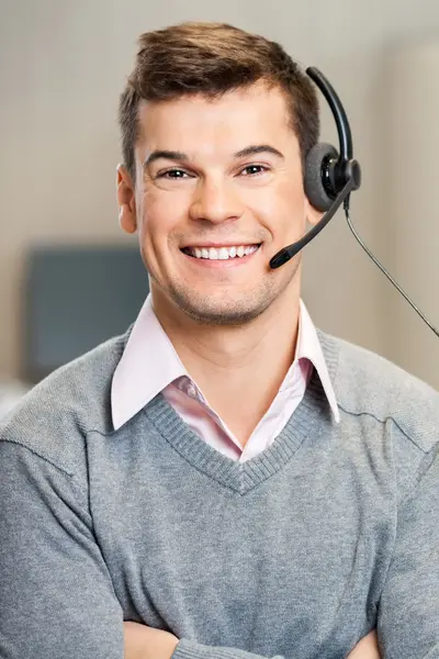 Travel support specialist taking a call